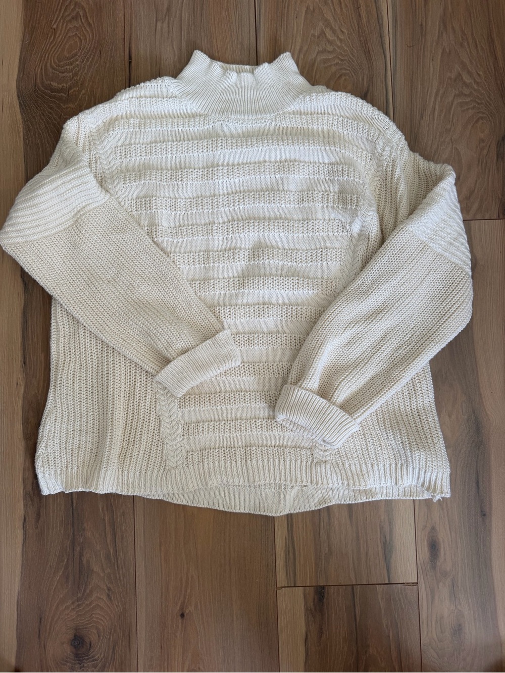 Pure Knits by neon buddha Cream Cowl Neck Sweater